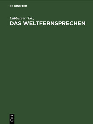cover image of Das Weltfernsprechen